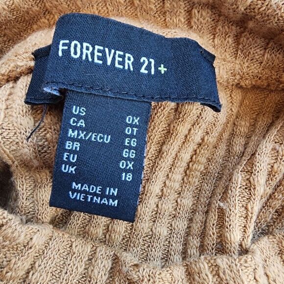 Forever 21 Tan Ribbed Mock Neck Tank Top (0X) - Picture 5 of 5